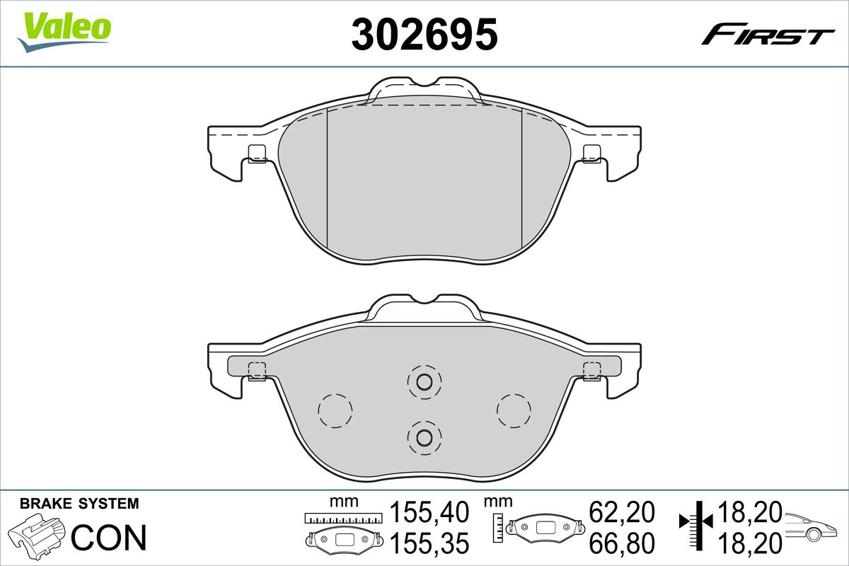 Set placute frana,frana disc 302695 VALEO